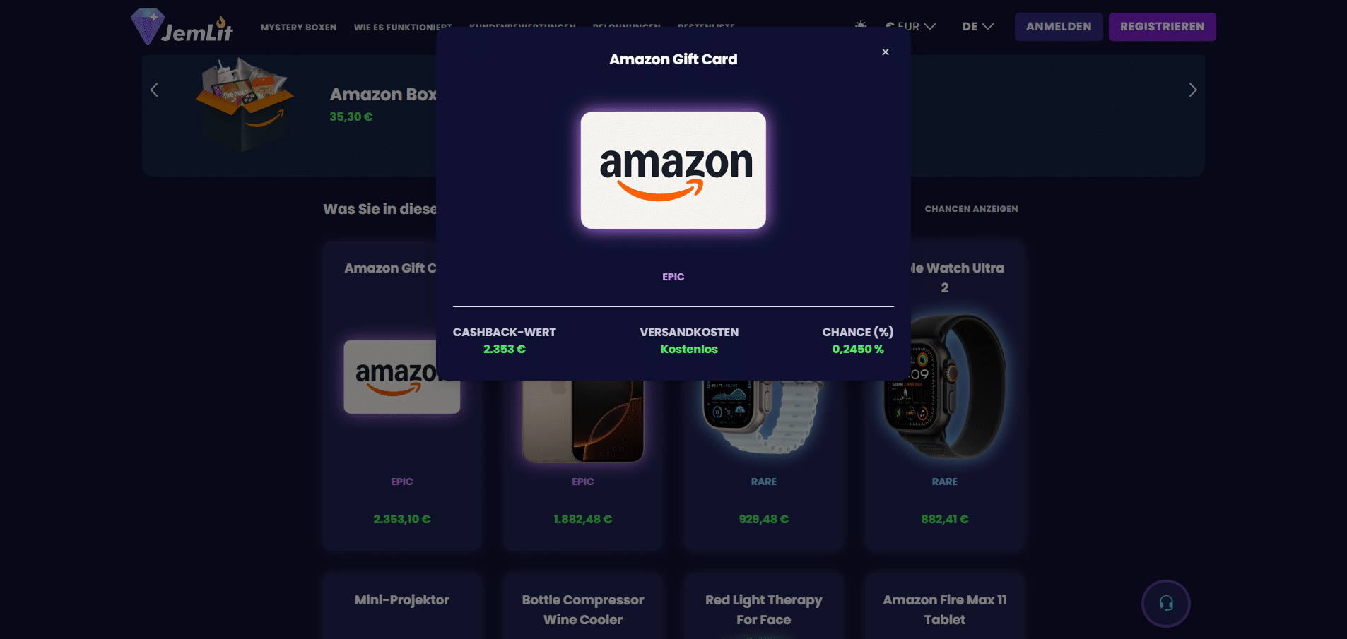 Amazongutscheinkarte